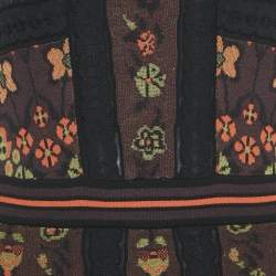 Pre Owned M Missoni Multicolor/Burgundy Patterned Knit Sleeveless Dress L