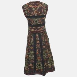 Pre Owned M Missoni Multicolor/Burgundy Patterned Knit Sleeveless Dress L