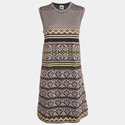 M Missoni Metallic/Black Lurex Knit Sleeveless Dress S