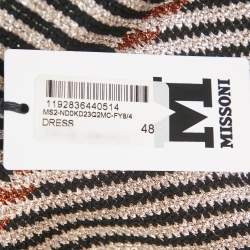M Missoni Metallic/Black Lurex Knit Sleeveless Dress S
