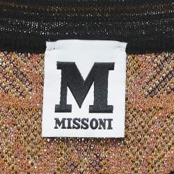 M Missoni Beige/Multicolor Patterned Knit Sleeveless Midi Dress L
