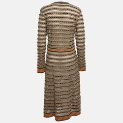 M Missoni Beige/Multicolor Patterned Knit Midi Dress M