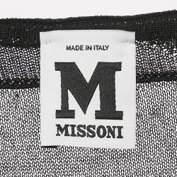 Pre Owned M Missoni Black Patterned Knit Long Sleeve Top M