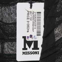Pre Owned M Missoni Black Patterned Knit Long Sleeve Top M