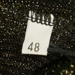 Pre Owned M Missoni Black/Metallic Patterned Lurex Knit Top L