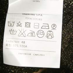 Pre Owned M Missoni Black/Metallic Patterned Lurex Knit Top L