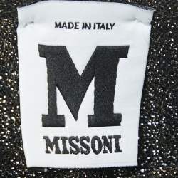 Pre Owned M Missoni Black/Metallic Patterned Lurex Knit Top L