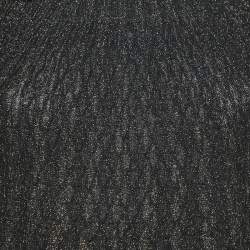 Pre Owned M Missoni Black/Metallic Patterned Lurex Knit Top L