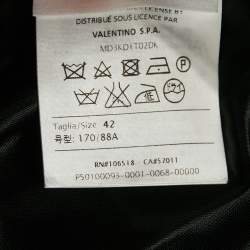 Pre Owned M Missoni Pink/Black Chevron Pattern Knit Long Sleeve Dress M