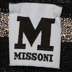 M Missoni Brown/Black Chevron Lurex Knit Long Sleeve Sweatshirt L