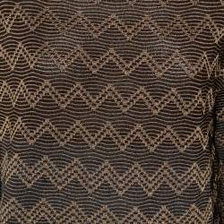 M Missoni Brown/Black Chevron Lurex Knit Long Sleeve Sweatshirt L