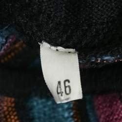 Pre Owned M Missoni  Multicolor Chevron Pattern Knit V-Neck Short Dress L