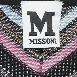 Pre Owned M Missoni  Multicolor Chevron Pattern Knit V-Neck Short Dress L