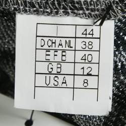 Pre Owned M Missoni Silver Chevron Pattern Lurex Knit Back Tie-Up Detail Dress M