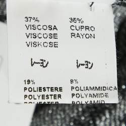 Pre Owned M Missoni Silver Chevron Pattern Lurex Knit Back Tie-Up Detail Dress M