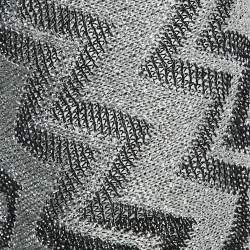 Pre Owned M Missoni Silver Chevron Pattern Lurex Knit Back Tie-Up Detail Dress M