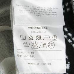 Pre Owned M Missoni White/Black Chevron Pattern Cotton Open Front Cardigan S