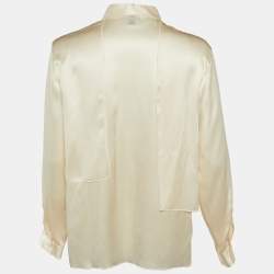 M Missoni Cream Silk Button Front Layered Shirt M