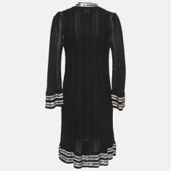M Missoni Black Patterned Knit Sequin Detail Short Dress M