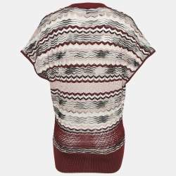M Missoni Patterned Knit Wool Blend Top S