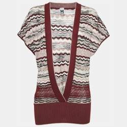 M Missoni Patterned Knit Wool Blend Top S