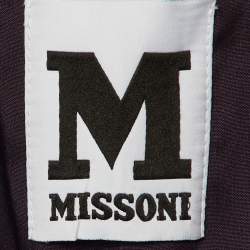 M Missoni Purple Printed Double Breasted Coat M