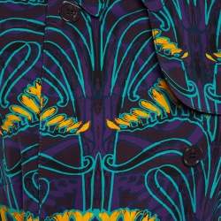 M Missoni Purple Printed Double Breasted Coat M