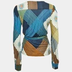 M Missoni Multicolor Printed Knit Wrap Top L