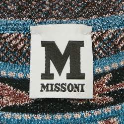 M Missoni Blue Patterned Lurex Knit Crop Top M