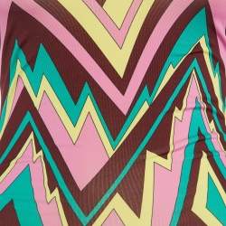 Pre Owned M Missoni Multicolor Zig Zag Print Jersey One Piece Swimsuit M