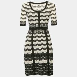 M Missoni Black Patterned Knit Mini Dress S
