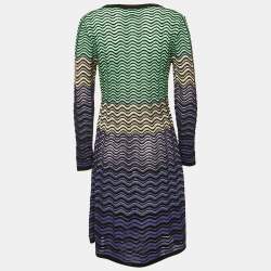 M Missoni Multicolor Wave Pattern Knit Short Dress L