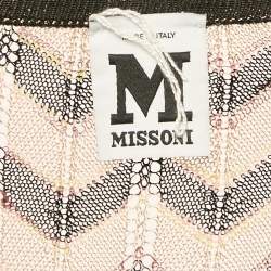 M Missoni Brown Chevron Pattern Knit V-Neck Short Dress M