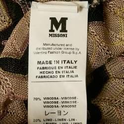 M Missoni Brown Chevron Pattern Knit V-Neck Short Dress M
