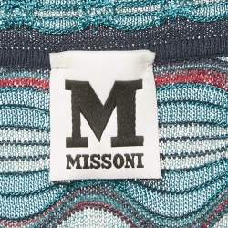 M Missoni Teal Blue Patterned Knit Maxi Dress S