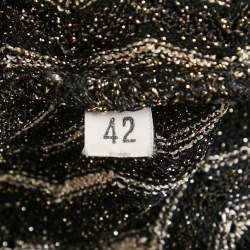 M Missoni Black Patterned Lurex Knit Mini Dress M