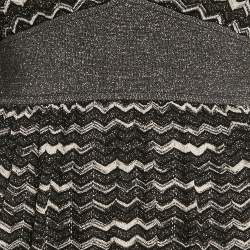 M Missoni Black Patterned Lurex Knit Mini Dress M