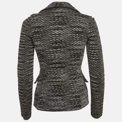 M Missoni Black Patterned Wool Knit Blazer S