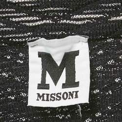 M Missoni Black Patterned Wool Knit Blazer S