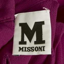 Pre Owned M Missoni Pink Silk Ruffled Long Sleeve Shirt 