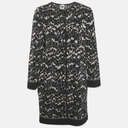 M Missoni Black Patterned Lurex Knit Long Cardigan S