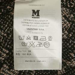 Pre Owned M Missoni Black Patterned Lurex Knit Long Cardigan S