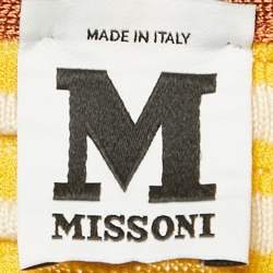 M Missoni Yellow Patterned Knit Short Sleeve Cardigan M