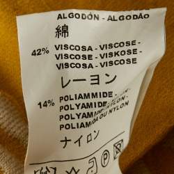 M Missoni Yellow Patterned Knit Short Sleeve Cardigan M