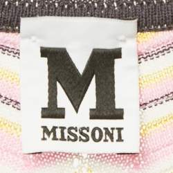 M Missoni Pink Zig Zag Knit Long Cardigan S