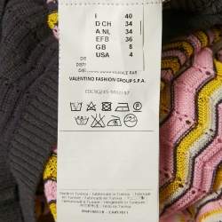 M Missoni Pink Zig Zag Knit Long Cardigan S