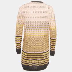 M Missoni Pink Zig Zag Knit Long Cardigan S