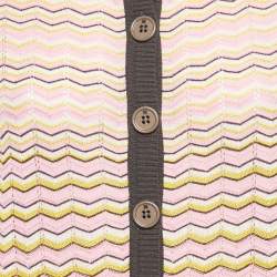 M Missoni Pink Zig Zag Knit Long Cardigan S