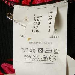 M MissonI Red Crochet Collar Patterned Knit Cardigan S