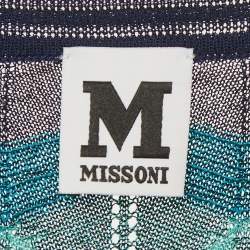 M Missoni Blue Pattered Knit Mini Dress M